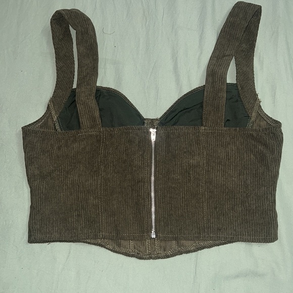 BNWT Corduroy crop top bustiers with zipper closure - Picture 6 of 7